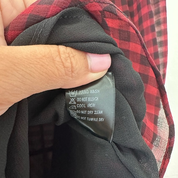 Vici Balloon Sleeve Gingham Plaid Checkered Long Sleeve Dress - S - Picture 6 of 10